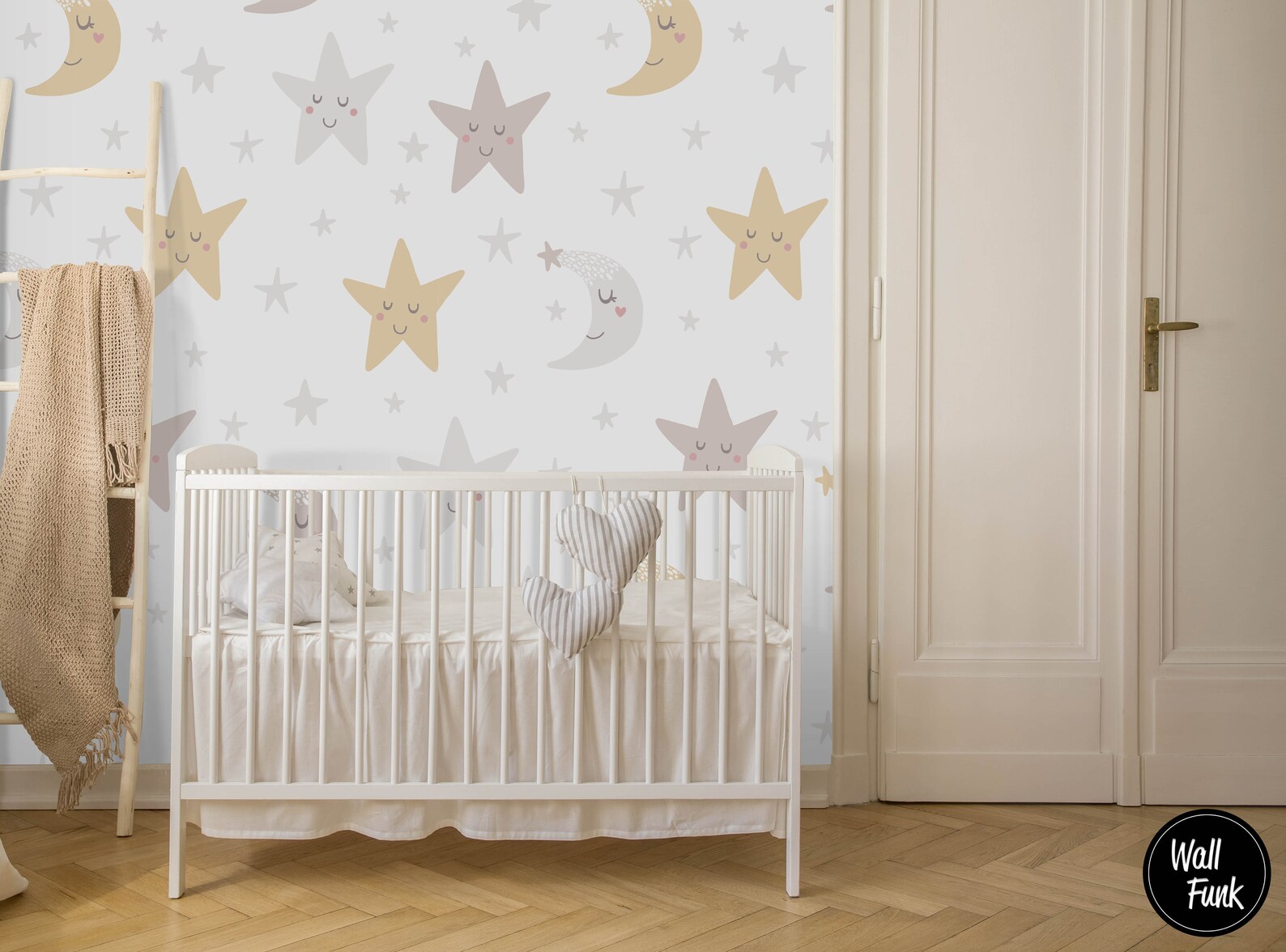 Cute Stars and Moon Nursery Wallpaper Removable Nursery - Etsy UK
