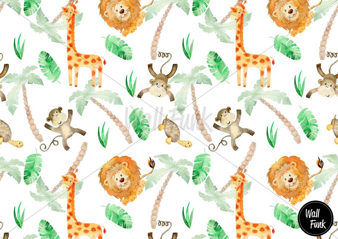 Safari Nursery Wallpaper Jungle Nursery Wallpaper Childrens | Etsy