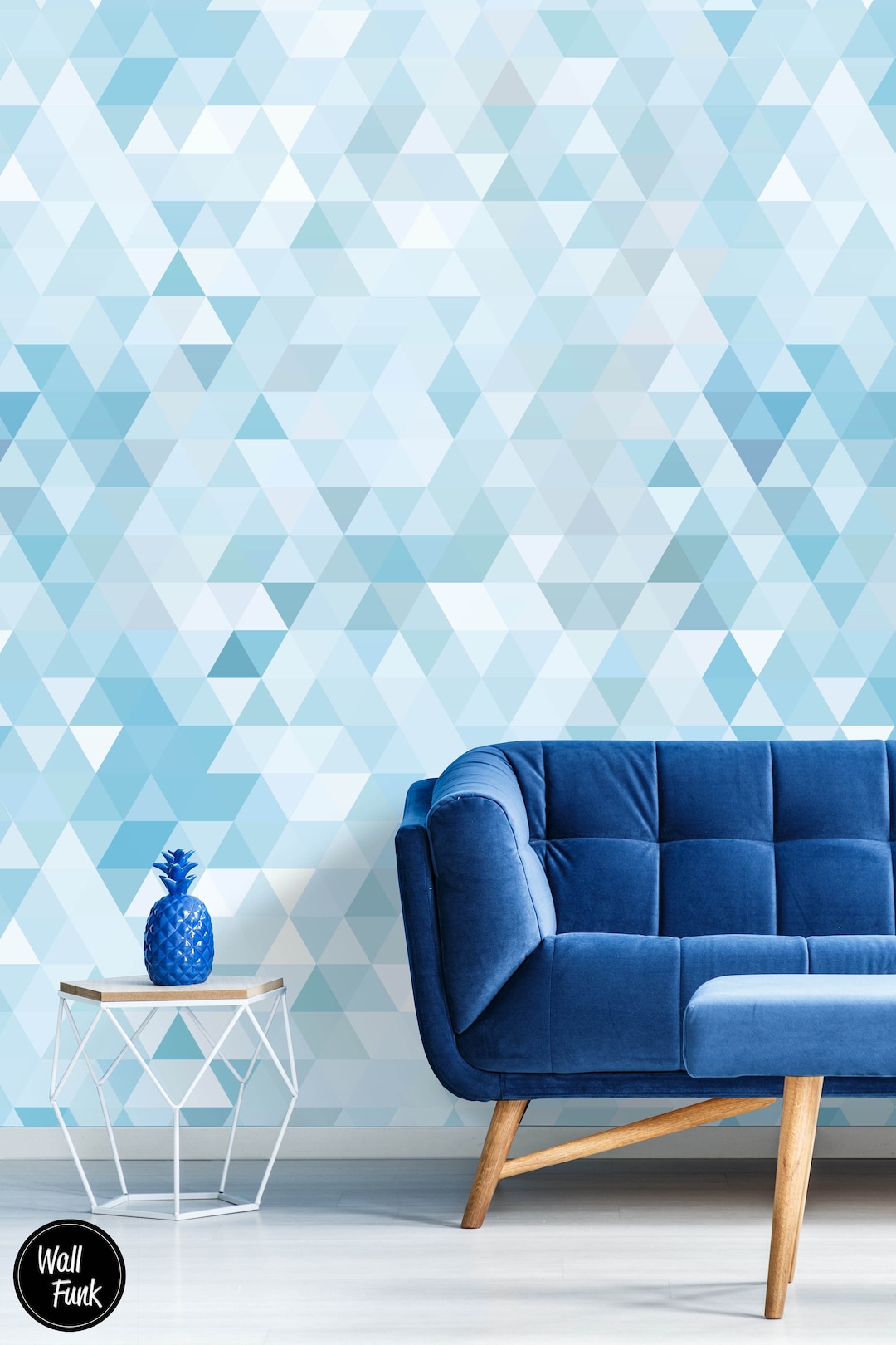 Removable Geometric Wallpaper, Water Activated Temporary Stick on
