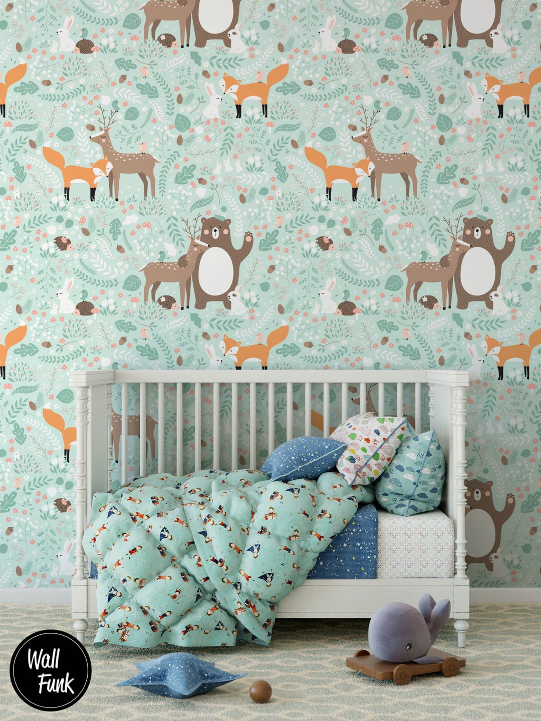 Woodland Nursery Wallpaper, Removable Nursery Wallpaper Temporary ...