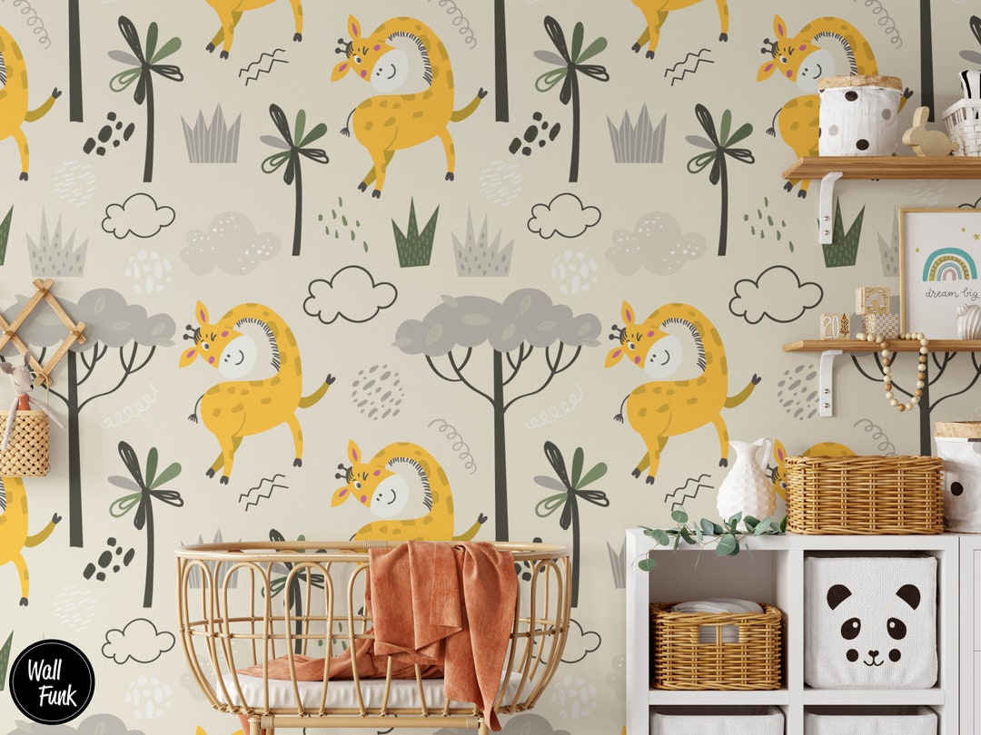 Safari Nursery Wallpaper, Jungle Nursery Wallpaper, Childrens Safari