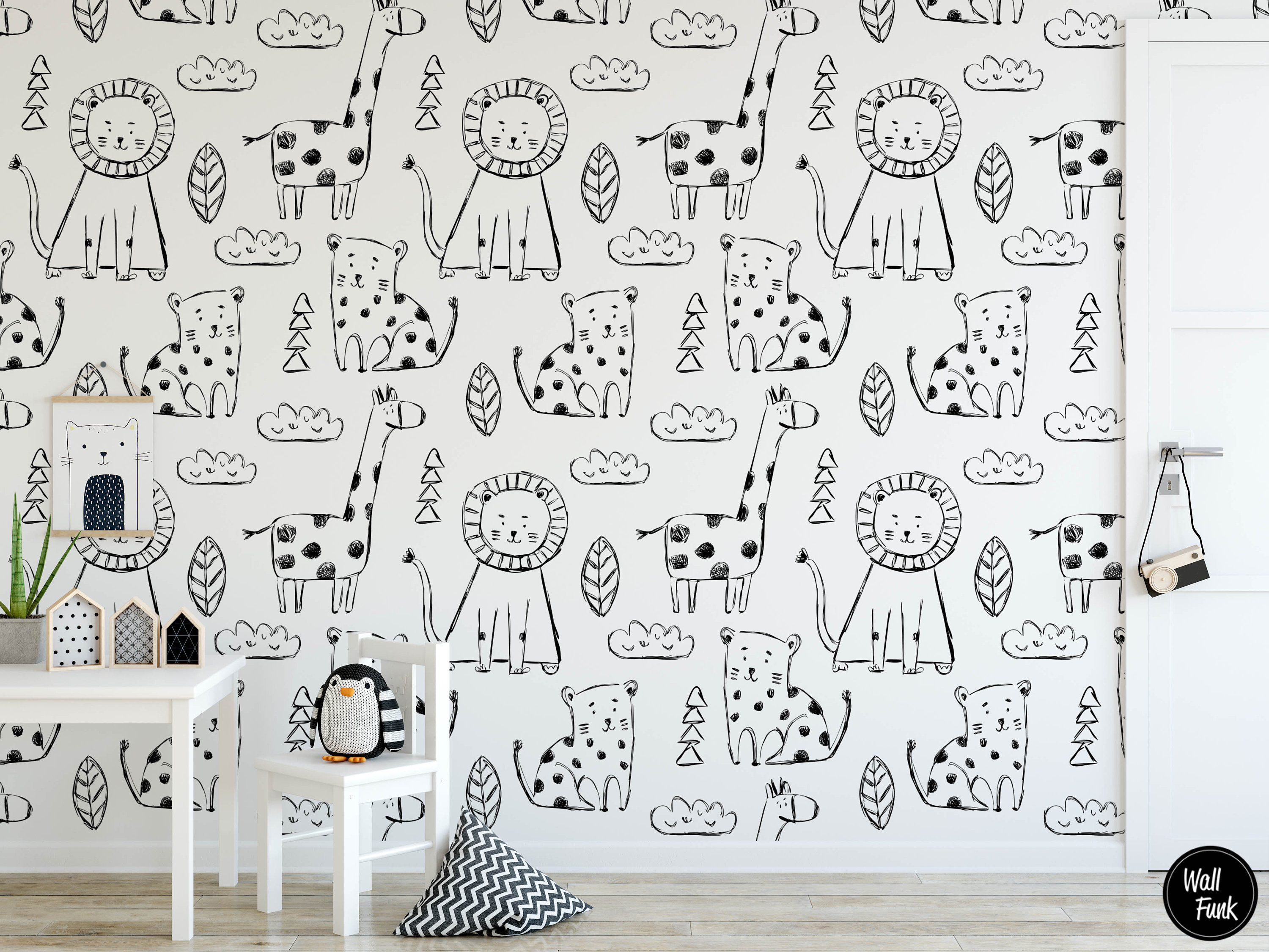 Safari Nursery Wallpaper Jungle Nursery Wallpaper Childrens Etsy