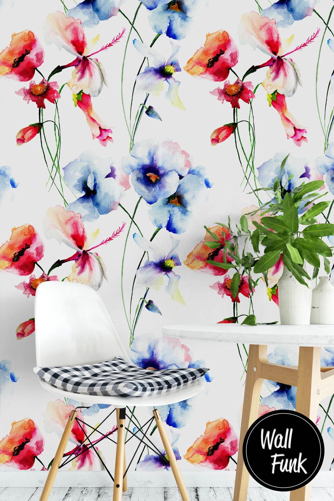 Poppy Floral Wallpaper, Poppy Wallpaper, Floral Wallpaper Poppy