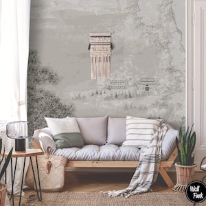 Removable Wallpaper Made With Recycled Paper, Easy To Install Water Activated Adhesive Wallpaper, Asian Removable Wallpaper Decor, AS#06