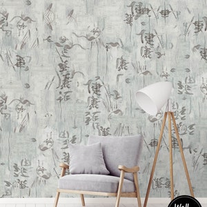 Removable Wallpaper Made With Recycled Paper, Easy To Install Water Activated Adhesive Wallpaper, Asian Removable Wallpaper Decor, AS#18