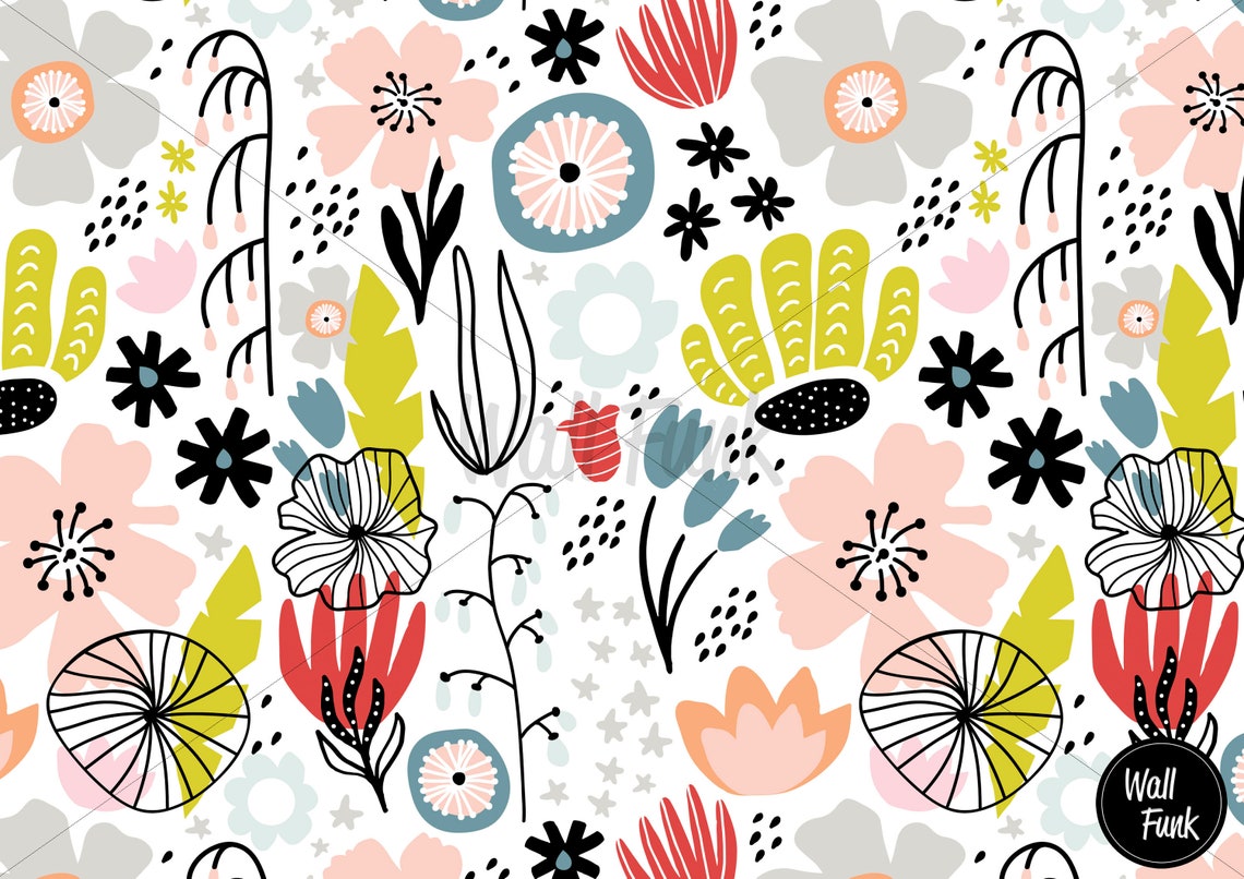 Floral Nursery Wallpaper Nursery Wallpaper Childrens Nursery - Etsy