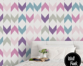 Removable Geometric Modern Wallpaper, Bathroom & Bedroom Decor, Abstract Entryway Feature Wall Art, Herringbone Retro Office Accent Mural