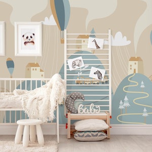 Mountain Nursery Wallpaper, Mountain Wallpaper, Removable Nursery Wallpaper, Childrens Mountain Wall Mural, Custom Nursery Wallpaper