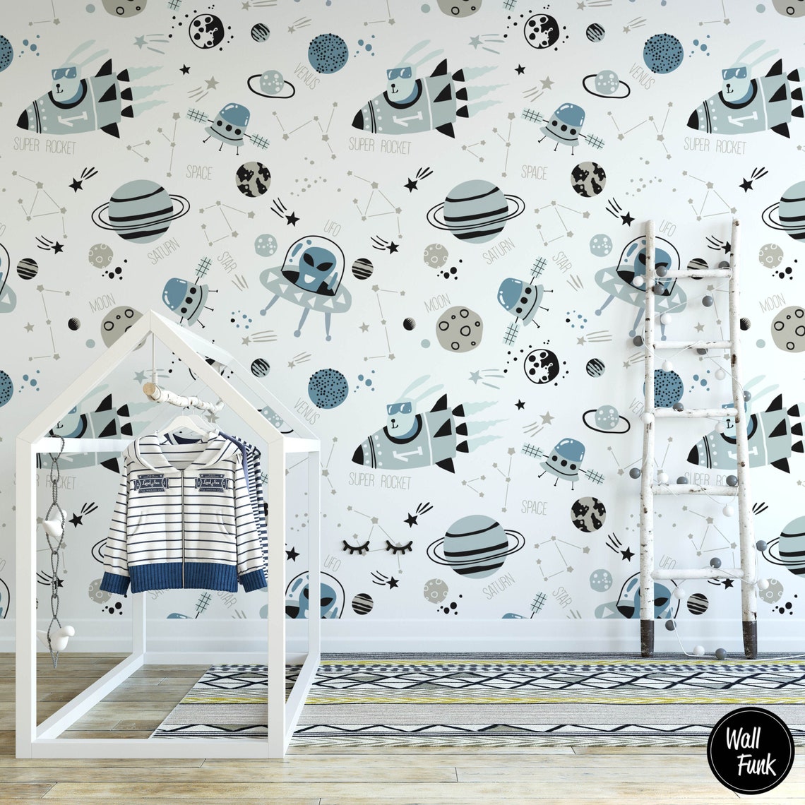 Alien Nursery Wallpaper Space Nursery Wallpaper Nursery Etsy