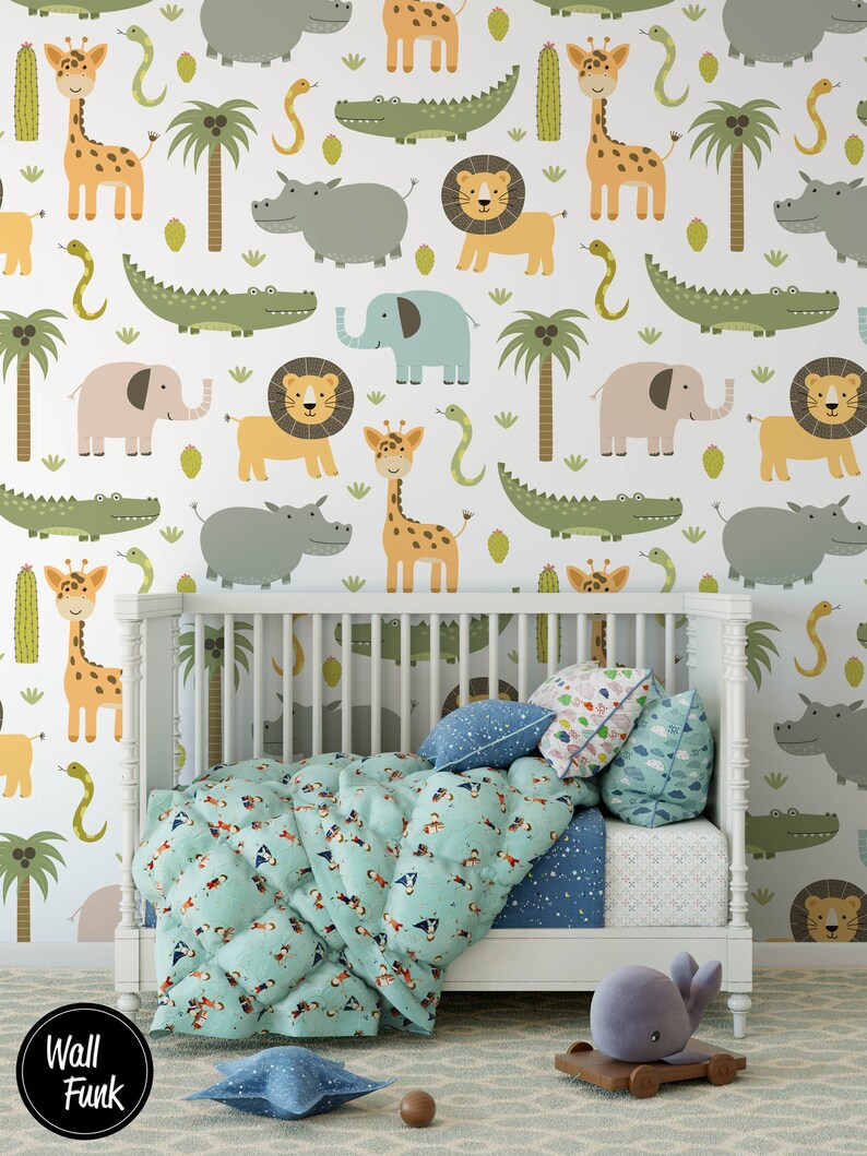 Safari Nursery Wallpaper Removable Temporary Stick on Etsy