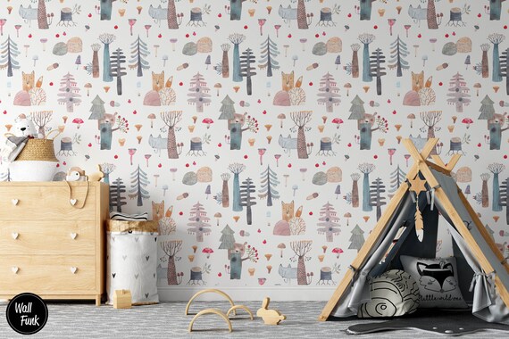 Home Décor Wallpaper Removable Nursery Wallpaper Temporary Wallpaper ...