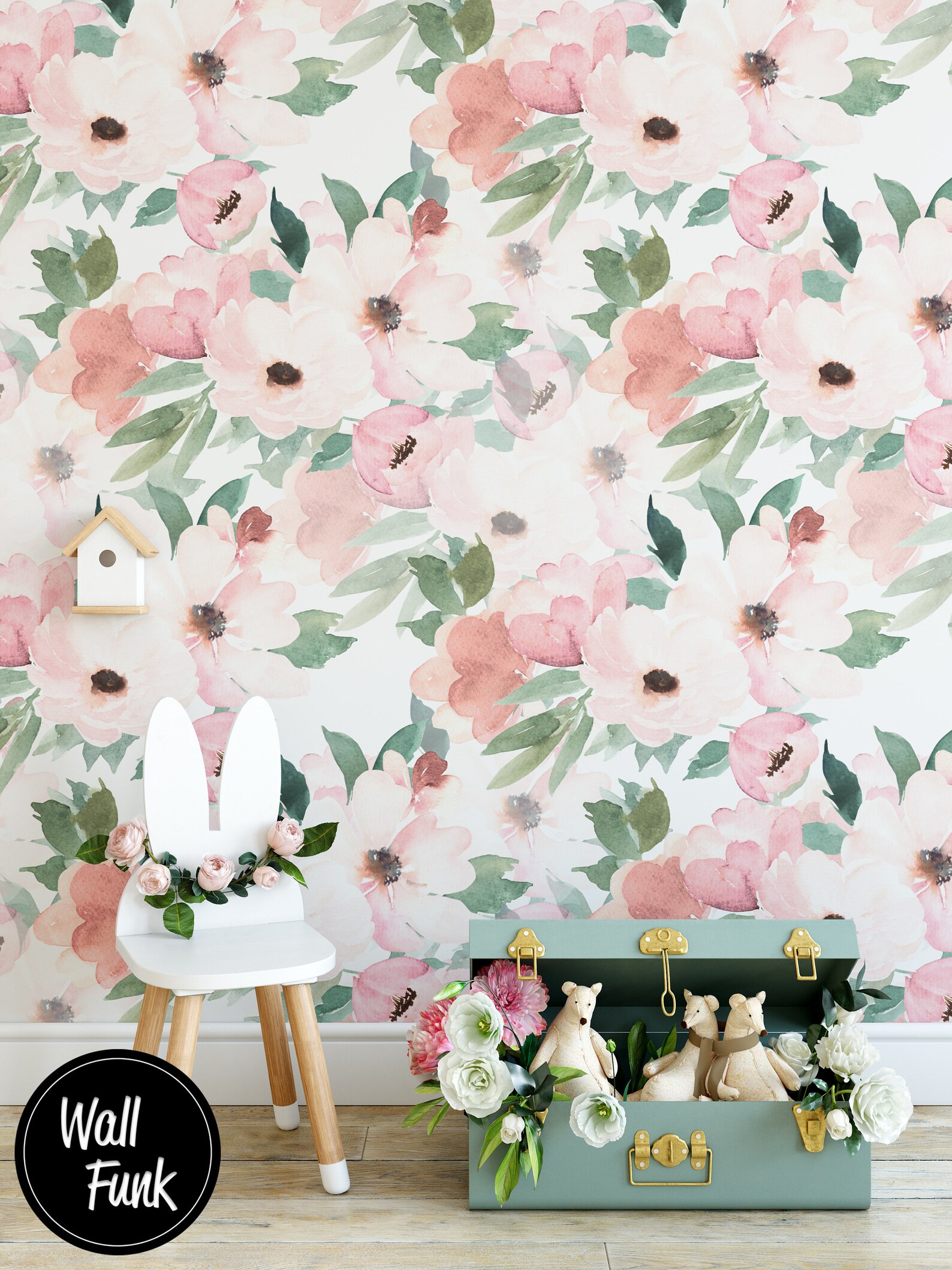 Floral Nursery Wallpaper Nursery Wallpaper Childrens Nursery Etsy UK