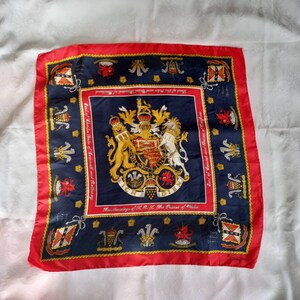 Vintage Cornelia James Silk Scarf: Lady Diana Prince, Blue Red Hanky