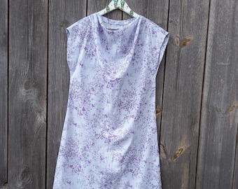 80s Vintage dresses women Purple Clothing farmhouse Retro clothes Rustic Flowers print Summer Beach clothes L Retro Party