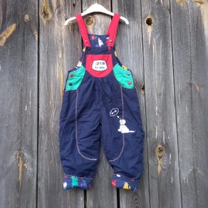 1990s Blue Jumpsuit For baby boy 80s Vintage insulated overalls Children Snow suit Girl Costume Kids Retro clothes Colorblok clothing 104 4