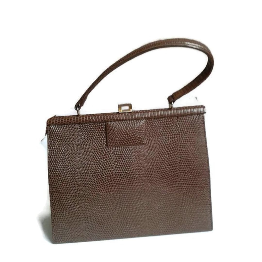 60s Vintage Bag for Women Classic Coffee Brown Handbags Kelly Bags