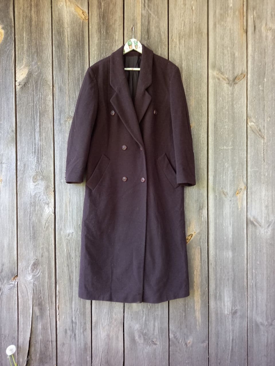 90s Chocolate Brown Coat womens Long Wool Cashmere Vintage | Etsy