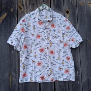 Y2K Hawaiian shirt man Vintage Vacation clothes 90s Cotton Plus size clothing women Plumeria flower Colorful Party Tropical Gift for Him XL