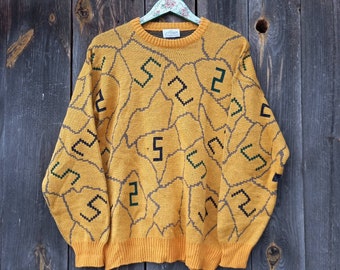 90s Vintage Wool Blend Sweater: Colorful Italian Knit Jumper