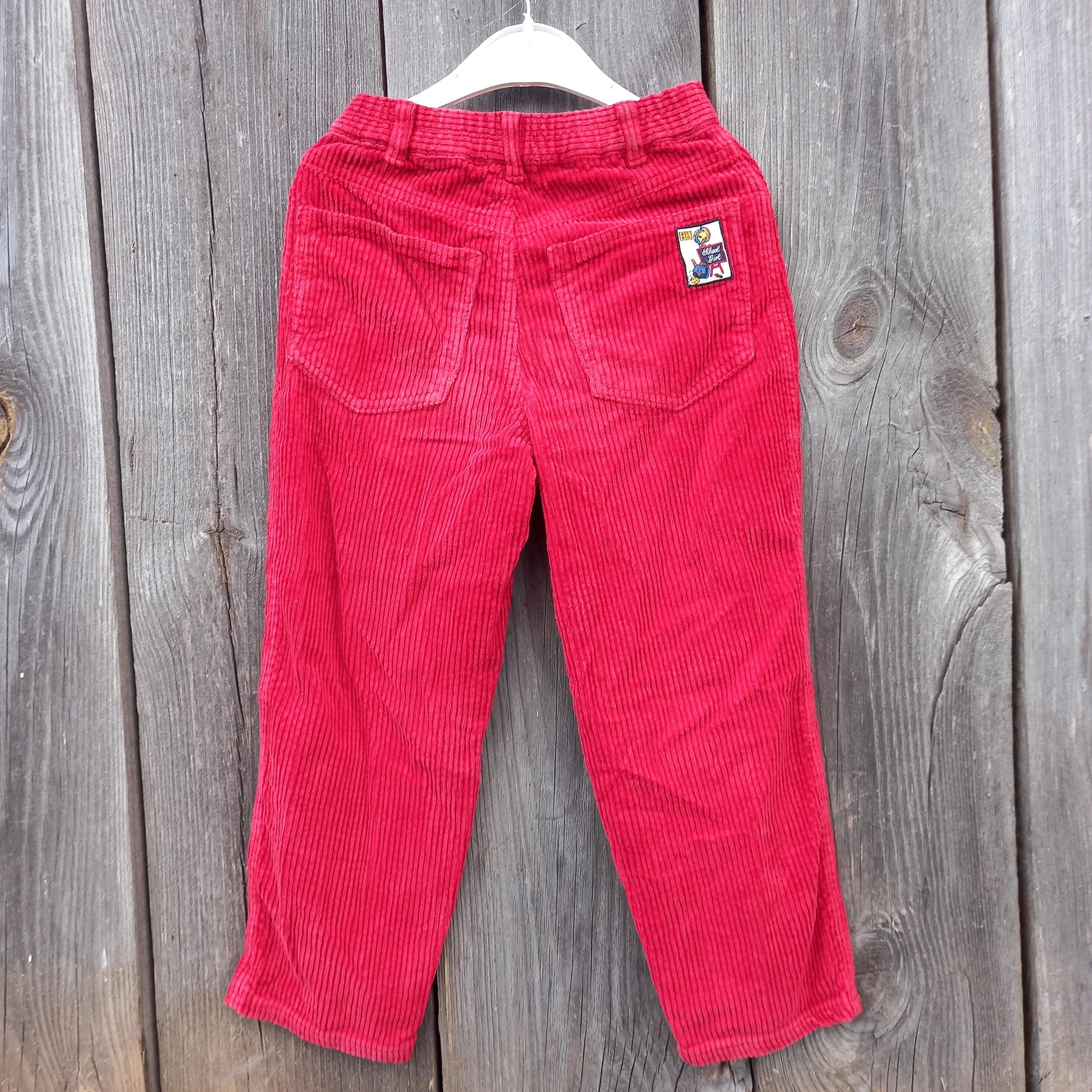 パンツ DESCENDANT 1993 CORDUROY TROUSERS Red Corduroy Pants for Girl 90s Trousers Vintage Christmas