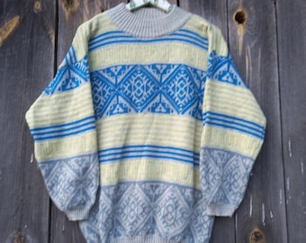 Pull vintage des années 90 pour homme, grand-père, pull en