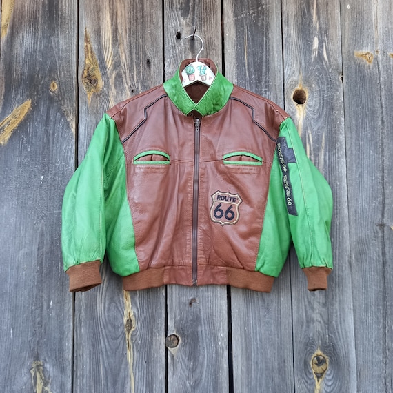 80s Childrens jacket bomber aviator Colorblock 90… - image 1