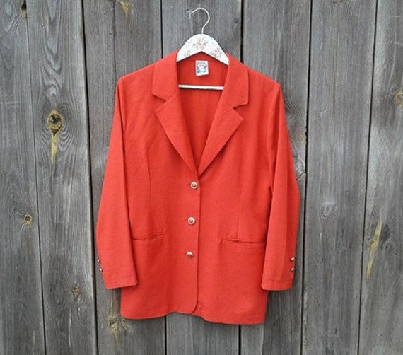 80s Vintage Blazer Jacket: Women's Business Suit, Size Large