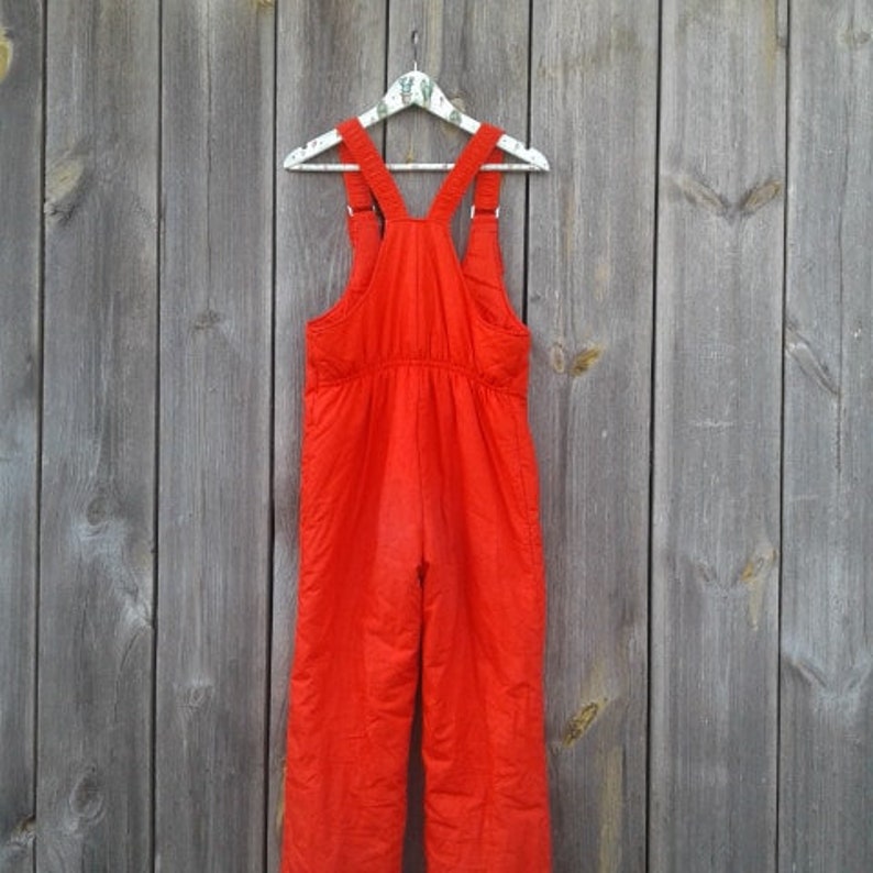 Red Vintage Ski Bibs Overalls Snowboard Men Skiing Pants Snow Etsy