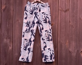 Pantalones de esquí azules vintage para mujer talla XS: Pantalones de nieve retro