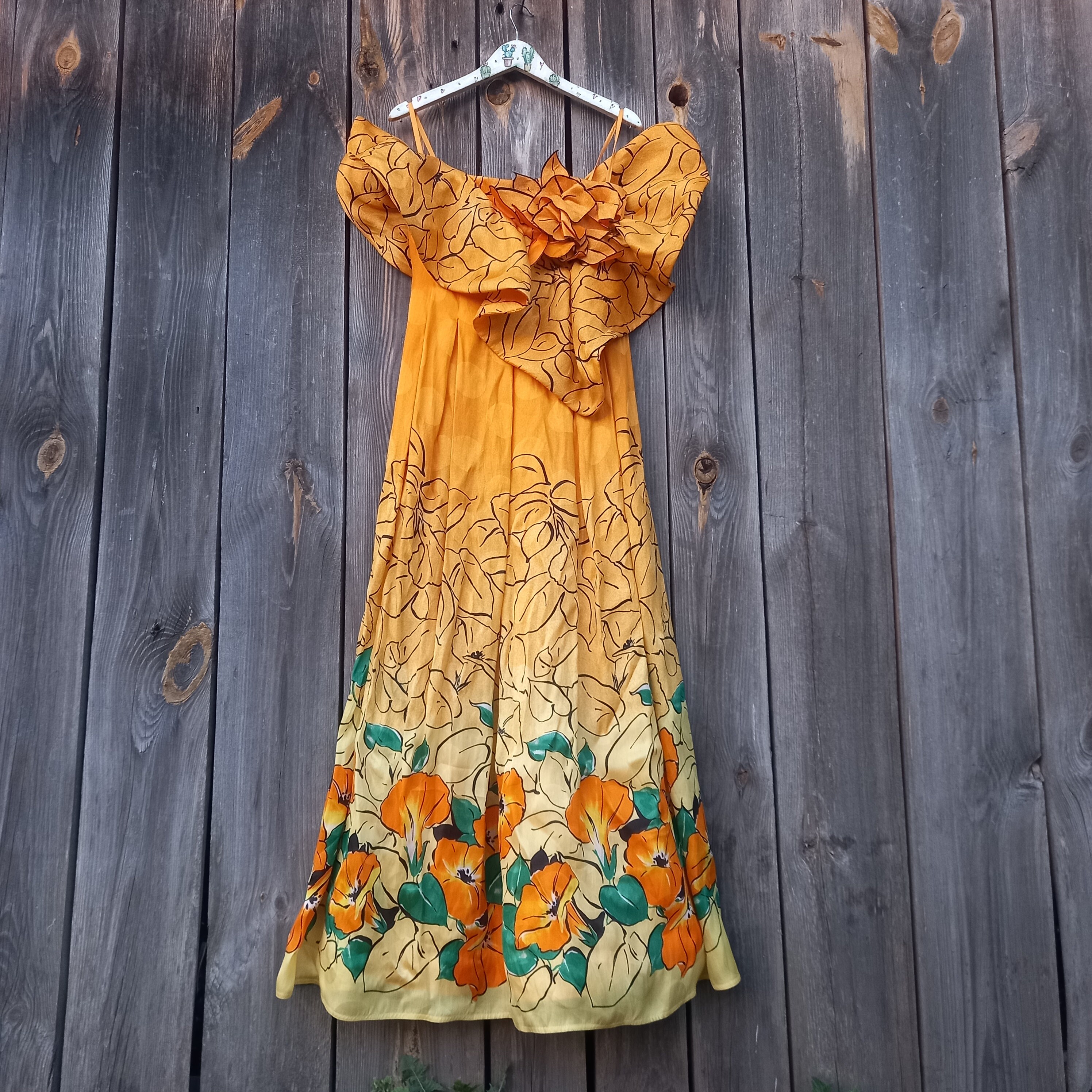♡ orange flower vintage frill dress ♡HYSTERIC MINI パンダ