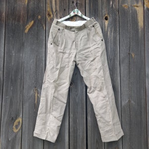 90s Classic pants for men Linen trousers High Waist 00s Vintage Festival style Y2k Clothing Hippie Pleated pants Clothes Minimalist M L