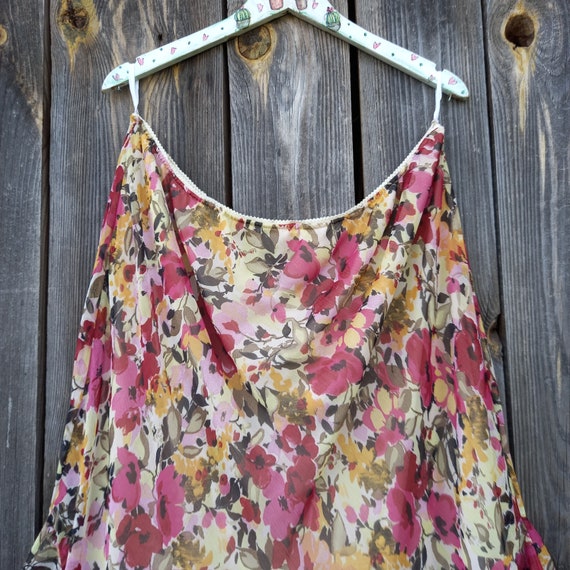 00s Chiffon floral skirt women Y2K Vintage skirts… - image 2