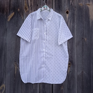 Camisones de rayas blancas de los años 90 para mujer 00 Camisón azul vintage Ropa de dormir larga Camisón L XL Camisón Ropa retro Lencería