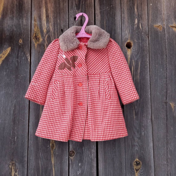 Abrigo de bebé de lana roja de los años 70 niña Ropa de - Etsy México