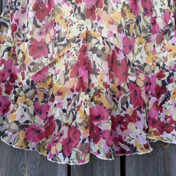 00s Chiffon floral skirt women Y2K Vintage skirts… - image 4
