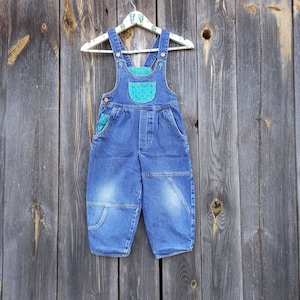80s Denim Jumpsuit For baby Jeans Romper girl or boy 90s Vintage overalls Children Size 98 Kids Retro clothes 3T Winter Coveralls clothing