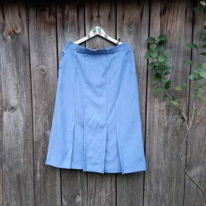 90s Vintage skirt Blue Clothing Midi Office Сlothes Old school Size L Large 90s Clothes women Pleated skirts Festival party High waist 32