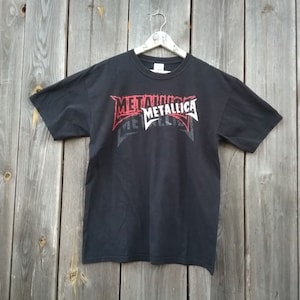 Camiseta vintage, camiseta de metal rock, talla M, camiseta para hombre, camiseta negra mediana, ropa de calle, camiseta de banda de heavy metal, camiseta para mujer, ropa unisex