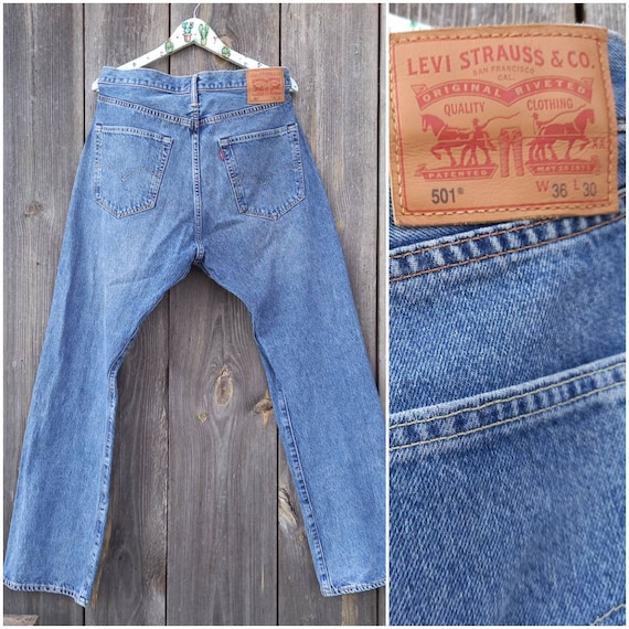 2000s Levis 501 High Waisted Jeans Men Selvedge Boyfriend Blue - Etsy UK