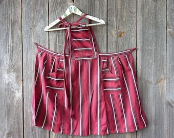 80s Vintage apron dirndl Waist National Folk Striped apron Clothing Bavarian festival Octoberfest Costume Austrian farmhouse Retro Kitchen