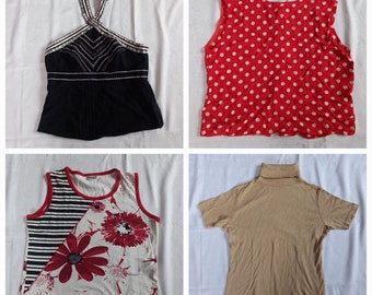 Y2K Vintage Blouse Bundle: 4-Piece Wholesale Clothing Lot (S-L)