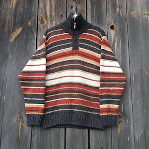 00s clothing men Vintage sweater for women 2000s Jumper Sweatshirt Oversize Clothes womens y2k style Size M grandpa Christmas Colorful Brown