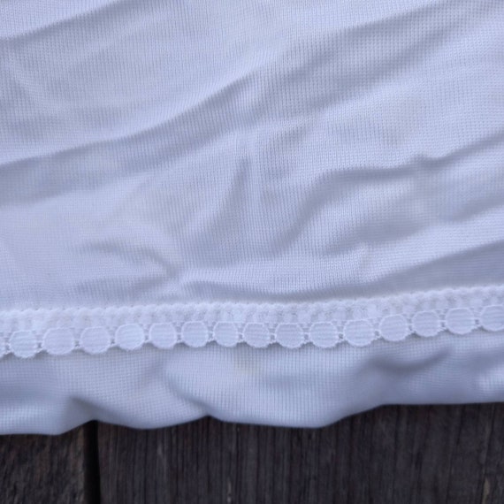 70s Vintage nighty dress 80 White nylon Lace Shor… - image 5