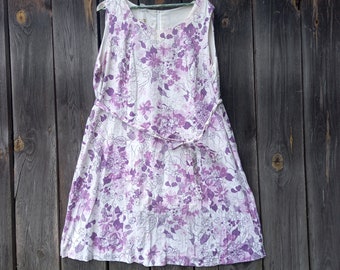 Vintage 70s Floral Dress: Retro Party Midi, Plus Size XXL