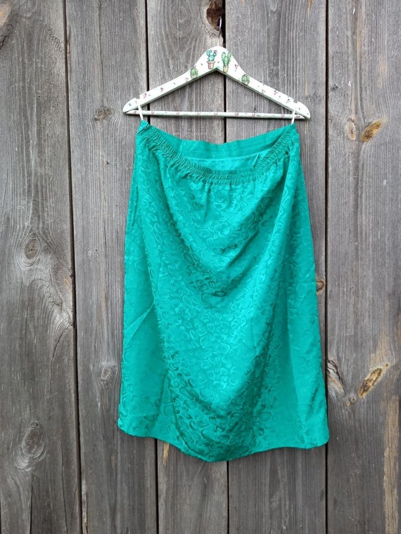 Vintage skirt for woman Emerald Green clothes Wom… - image 2