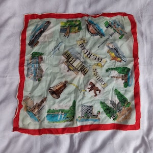 Foulard rouge des années 60, carte de voyage souvenir pour femme Berlin des années 70 Lieux touristiques Gruss Berlin Cadeau de Noël pour petite amie Cadeau fête des Mères maman grand-mère