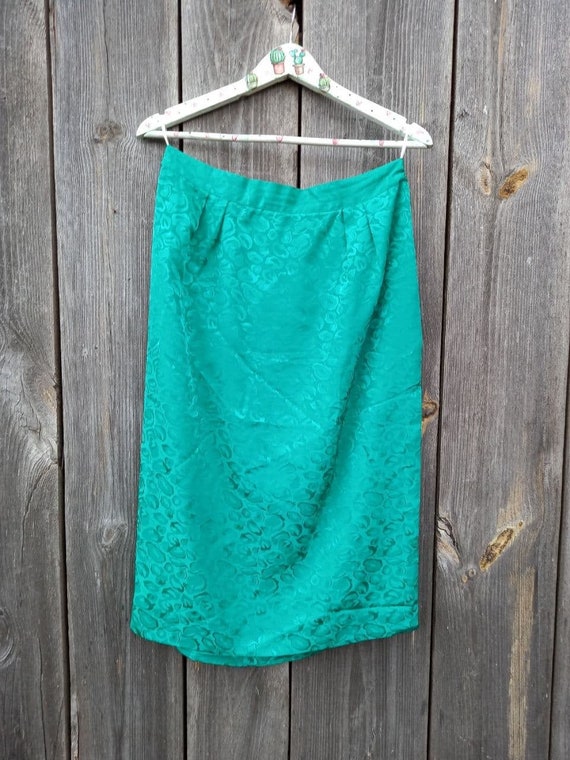 Vintage skirt for woman Emerald Green clothes Wom… - image 1