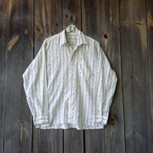 Camisa de manga larga de algodón vintage de los 90: ropa retro para vacaciones en la playa (L/XL)