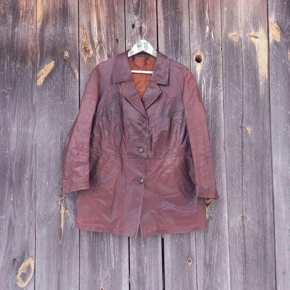 70s Brown leather jacket Womens 1970s Vintage clo… - image 2