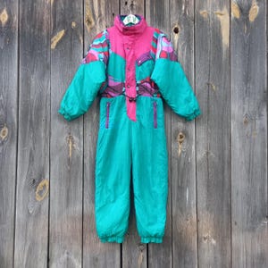 Vintage ski overalls Children Snowboard Boy Snow suit Girl bib 140 9 10 Costume Snow skiing pants Kids Retro clothes Sport Winter clothing